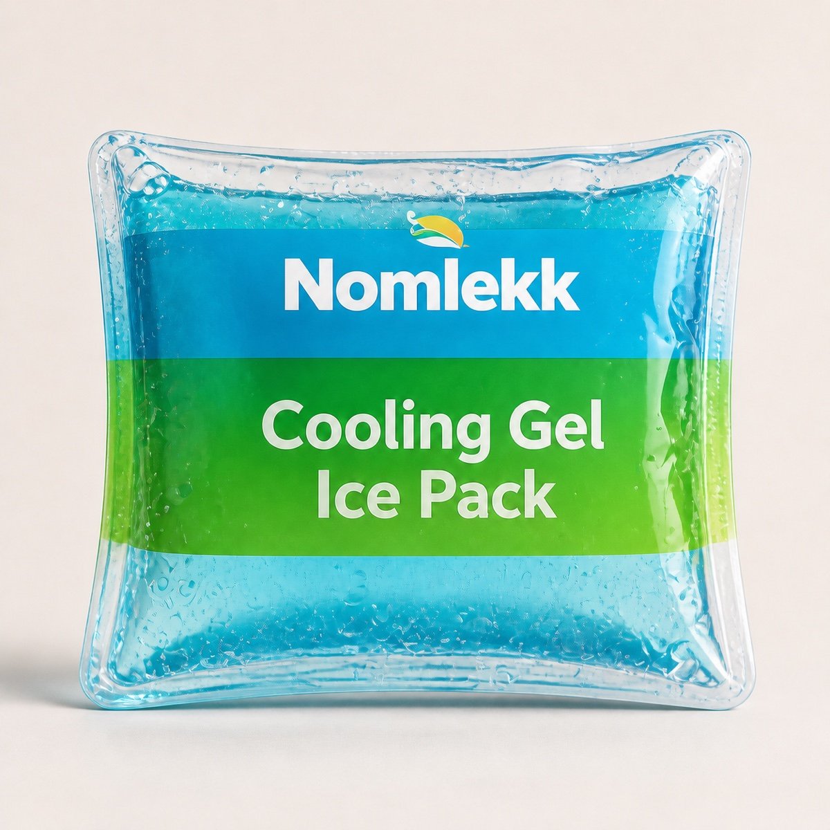 NomLekk reusable cooling gel ice pack on a clean studio background